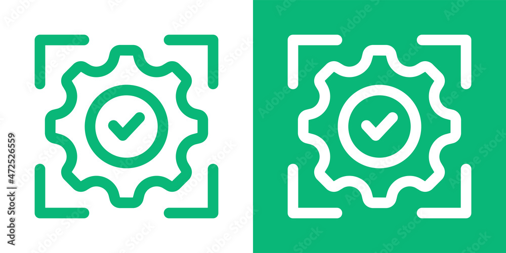 Aufkleber Gear setting vector icon set. Gears mechanism icon. Progress symbol vector illustration.