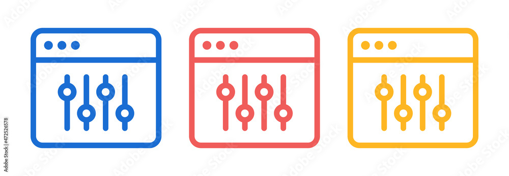 Aufkleber web development icon. adjustment settings slider icon