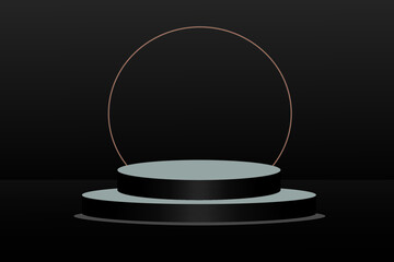 podium with black background podium