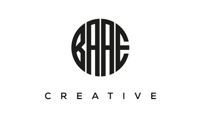 Letters BAAE creative circle logo design vector, 4 letters logo