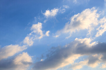 fluffy clouds and blue sky