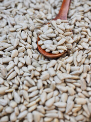 유기농 해바라기씨, 숟가락, 음식, 요리재료