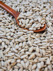 유기농 해바라기씨, 숟가락, 음식, 요리재료