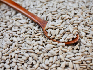 유기농 해바라기씨, 숟가락, 음식, 요리재료