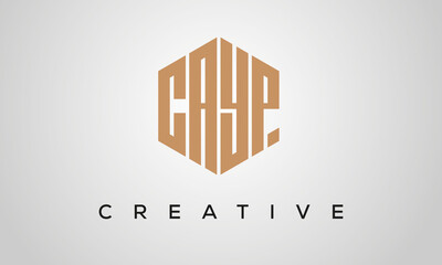 letters CAYP creative polygon hexagon logo victor template	