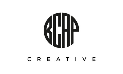 Letters BCAP creative circle logo design vector, 4 letters logo