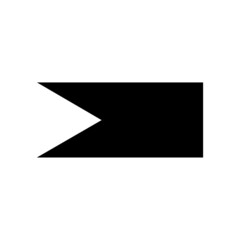 Flag icon. Navigation location button. Black silhouette. App element. Map notice. Vector illustration. Stock image