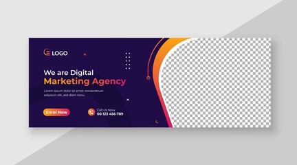 Digital marketing Facebook cover and corporate web banner template - obrazy, fototapety, plakaty
