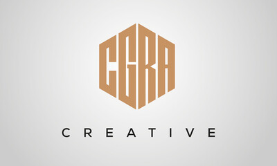 letters CGRA creative polygon hexagon logo victor template	