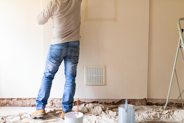 Man renovating his home for interior remodeling