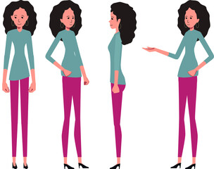 set of business people vector characters in casual clothes diffrent expressions