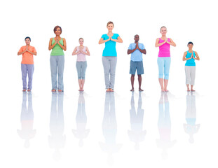 Obraz premium Diverse group of adults exercising