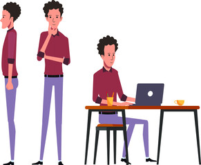 set of business people vector characters in casual clothes diffrent expressions