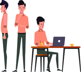 set of business people vector characters in casual clothes diffrent expressions