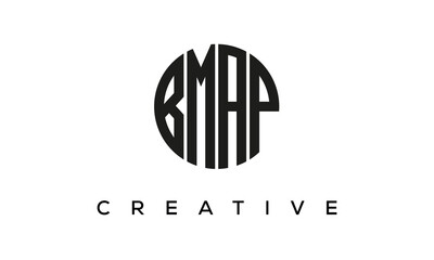 Letters BMAP creative circle logo design vector, 4 letters logo