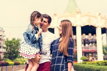 Family Holiday Vacation Amusement Park Togetherness