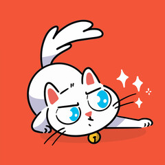 Curious Little Kitten Character Doodle Illustration