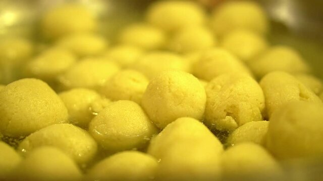 Rajbhog traditional Indian syrupy dessert made from cottage cheese known as rasogolla.