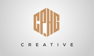 letters CPHG creative polygon hexagon logo victor template