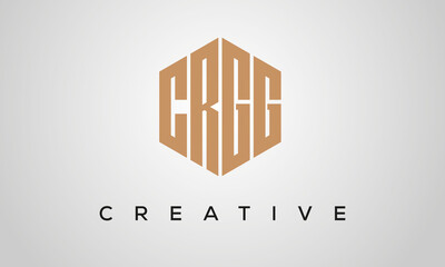 letters CRGG creative polygon hexagon logo victor template