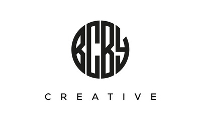 Letters BCBY creative circle logo design vector, 4 letters logo