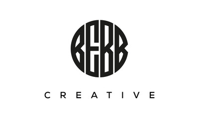 Letters BEBB creative circle logo design vector, 4 letters logo