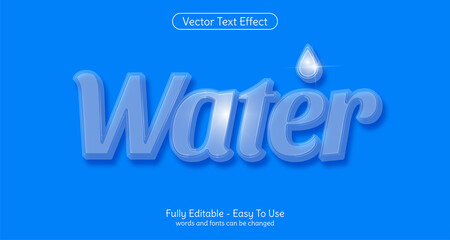 Water text, editable illustrator text effect
