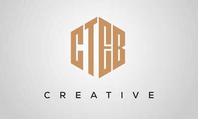 letters CTEB creative polygon hexagon logo victor template