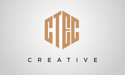 letters CTEC creative polygon hexagon logo victor template