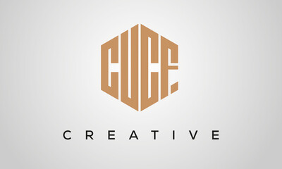 letters CUCF creative polygon hexagon logo victor template