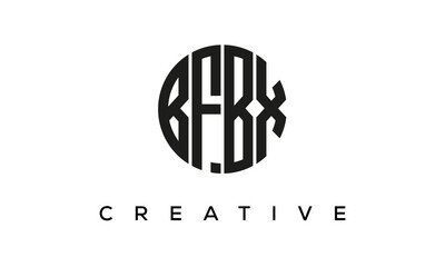 Letters BFBX creative circle logo design vector, 4 letters logo