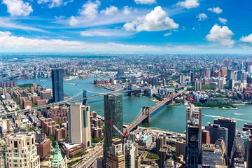 Fotobehang New York Brooklyn Bridge and Manhattan Bridge  © Sergii Figurnyi