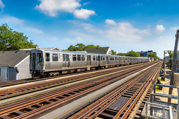 Fototapeta na wymiar Train in Chicago