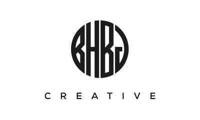 Letters BHBJ creative circle logo design vector, 4 letters logo