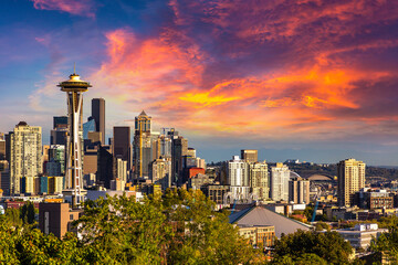 Fototapeta premium Seattle cityscape and Space Needle