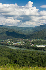 Fototapeta premium Top view from above in Altay, Russia
