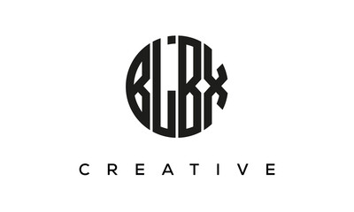 Letters BLBX creative circle logo design vector, 4 letters logo	