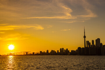 Toronto skyline at sunset, Canada