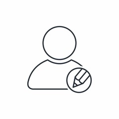 Description and adjustment of user status. Vector linear icon isolated on white background.