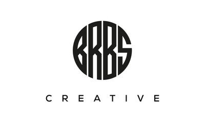 Letters BRBS creative circle logo design vector, 4 letters logo	