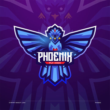 Blue Phoenix Gaming Mascot Logo Design