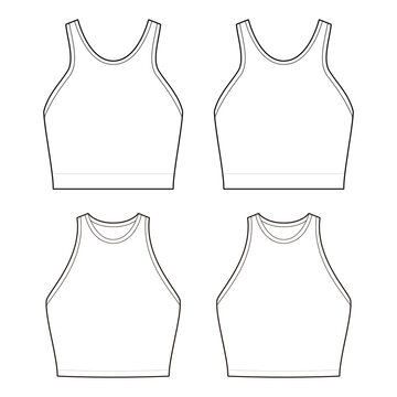 Sports bra fashion vector sketch, Apparel template, Sports bra