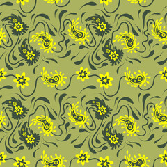Floral pattern paisley style Paisley print. Doodle background