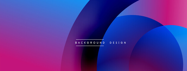 Abstract overlapping lines and circles geometric background with gradient colors