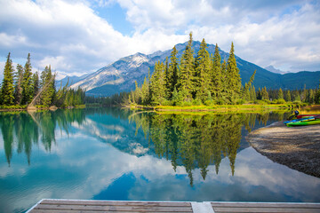 View of lake with mountain