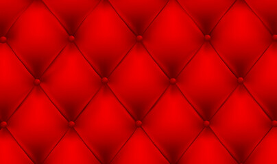 Fototapeta na wymiar Red leather upholstery pattern. Royal Red vintage leather upholstery leather background. Luxury Background Template. 3d realistic upholstery seamless pattern. tufted leather background. Vector EPS10.