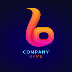 Fototapeta premium 3D abstract colorful b letter logo, colorful illustration