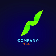 Fototapeta premium abstract colorful N letter logo, colorful illustration