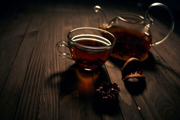 cup of tea hot drink as breakfast morning tradition