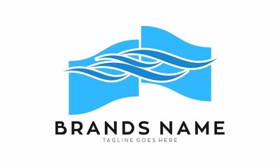 Modern wave illustration vector logo